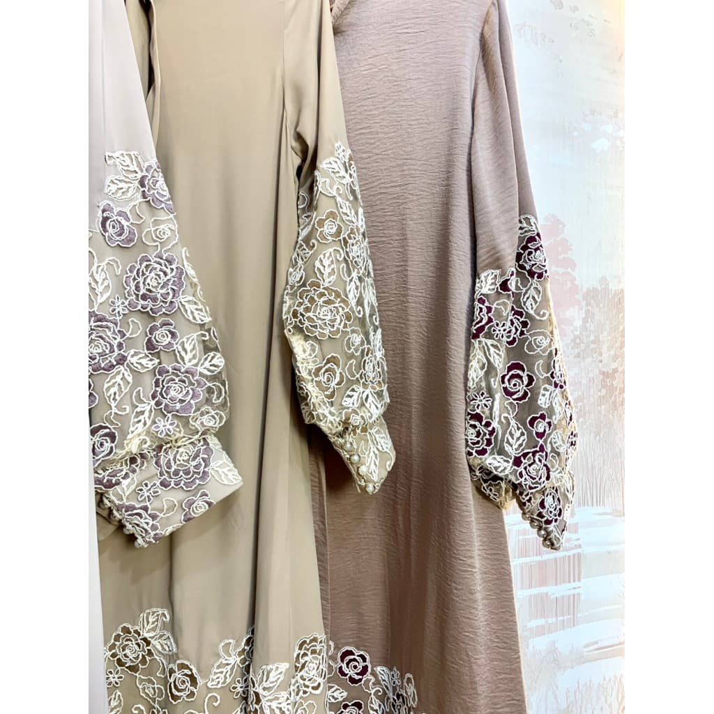 Qoni | Gaun Ranesya | Gaun Pesta Premium | Gaun Motif Bordir | Gaun Simpel | Elegan | Mewah 9