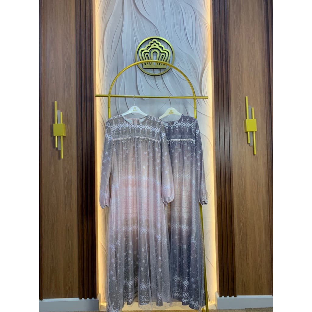 Qoni | Gaun Rhelia Dress tille payet premium gaun brokat tille kondangan wudhu friendly Best Seller 4