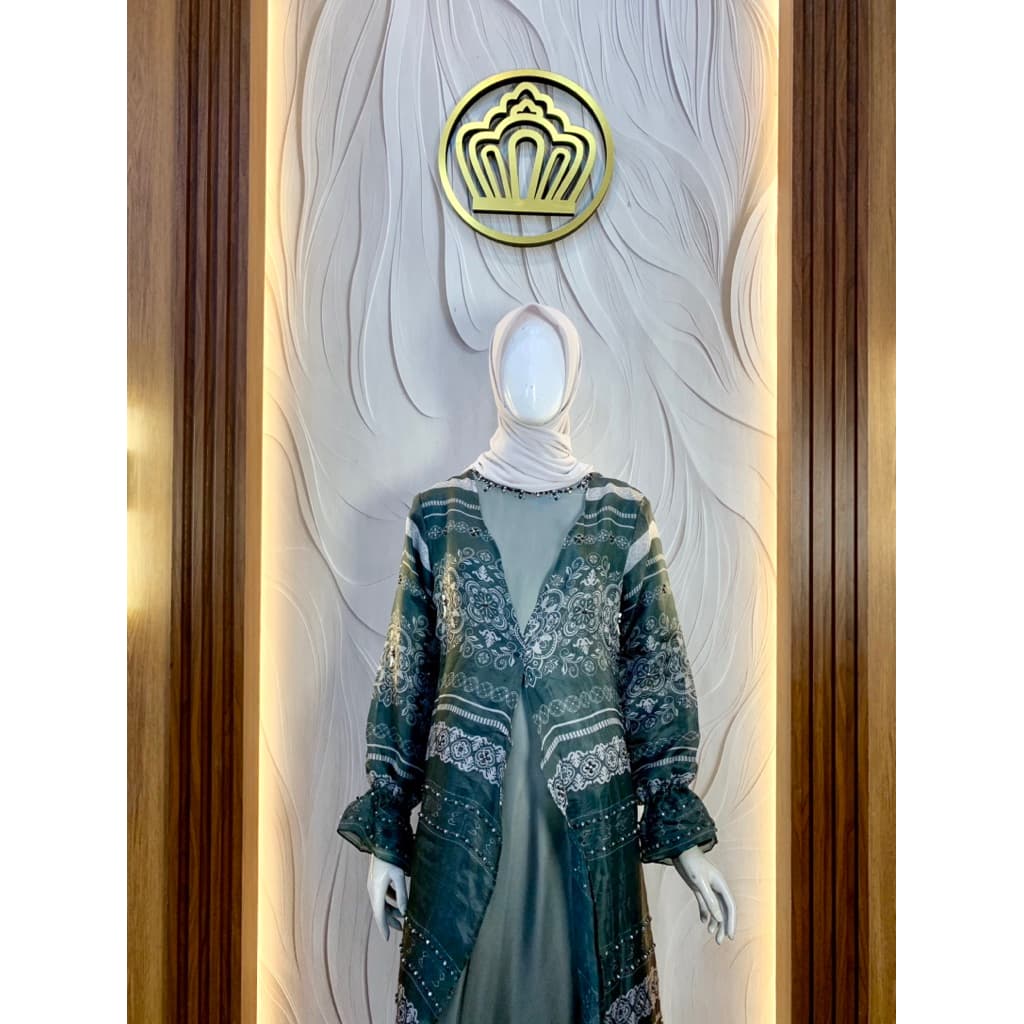 Qoni | Gaun Soraya Organza | Gaun Pesta Premium | Gaun Mewah | Outer Organdi Payet | Gaun Payet 2
