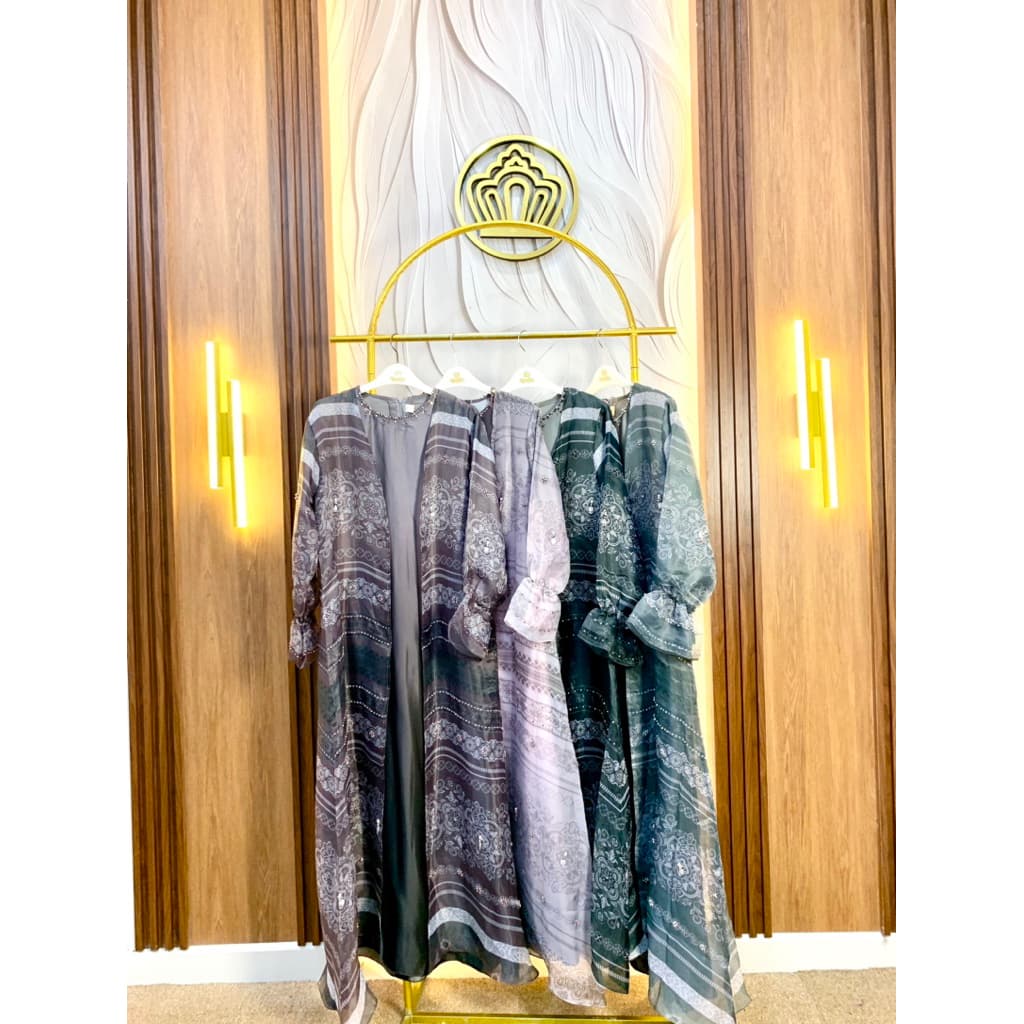 Qoni | Gaun Soraya Organza | Gaun Pesta Premium | Gaun Mewah | Outer Organdi Payet | Gaun Payet 6