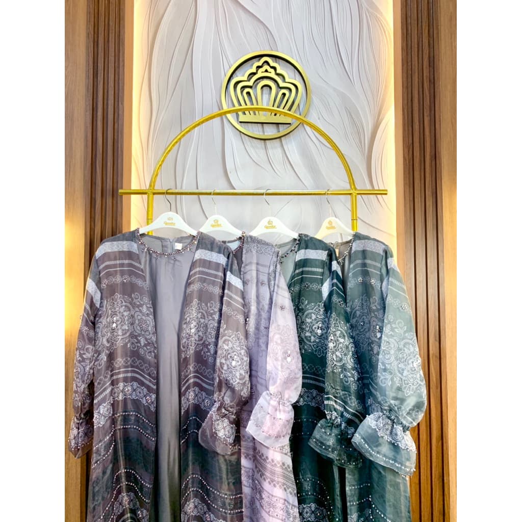 Qoni | Gaun Soraya Organza | Gaun Pesta Premium | Gaun Mewah | Outer Organdi Payet | Gaun Payet 7