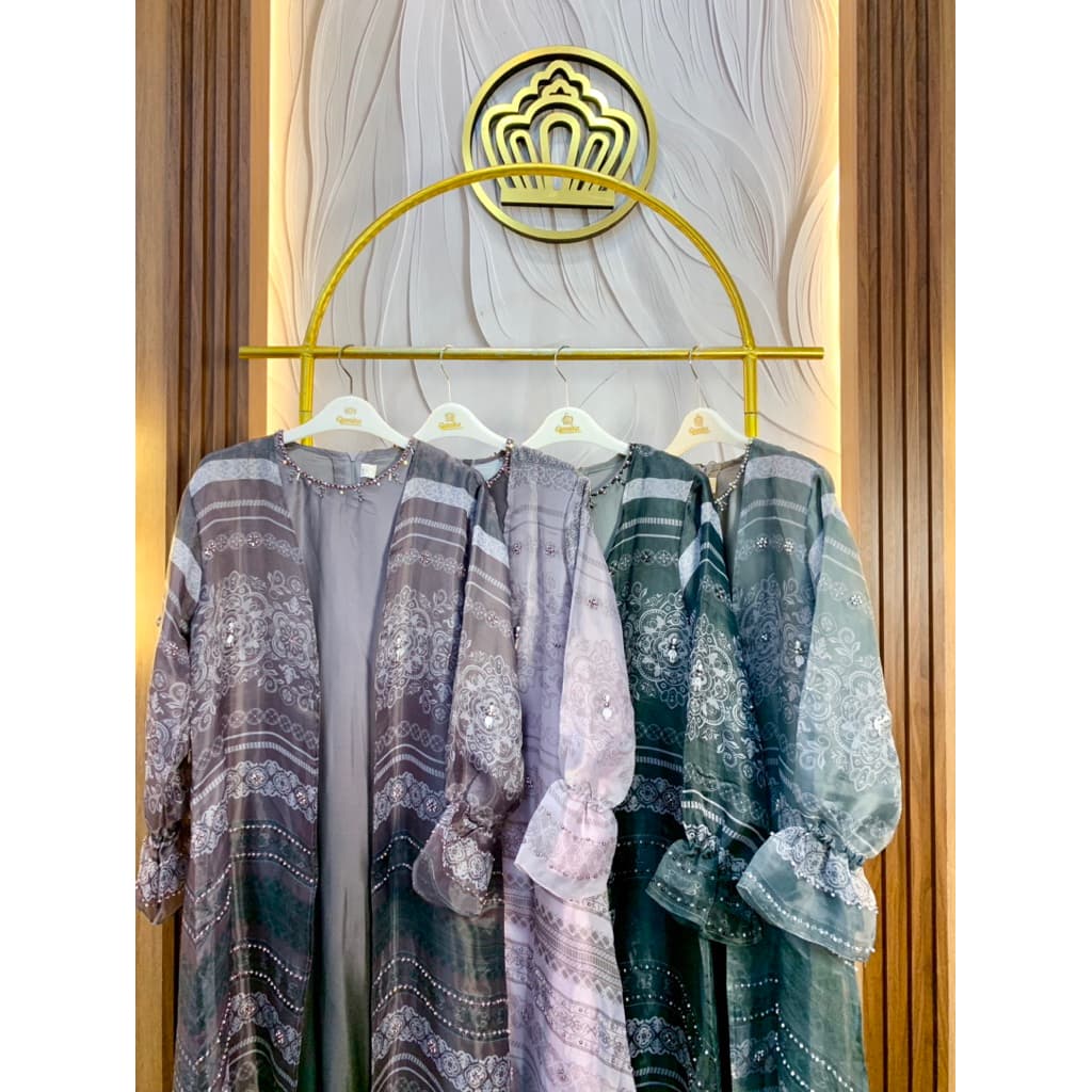 Qoni | Gaun Soraya Organza | Gaun Pesta Premium | Gaun Mewah | Outer Organdi Payet | Gaun Payet 8