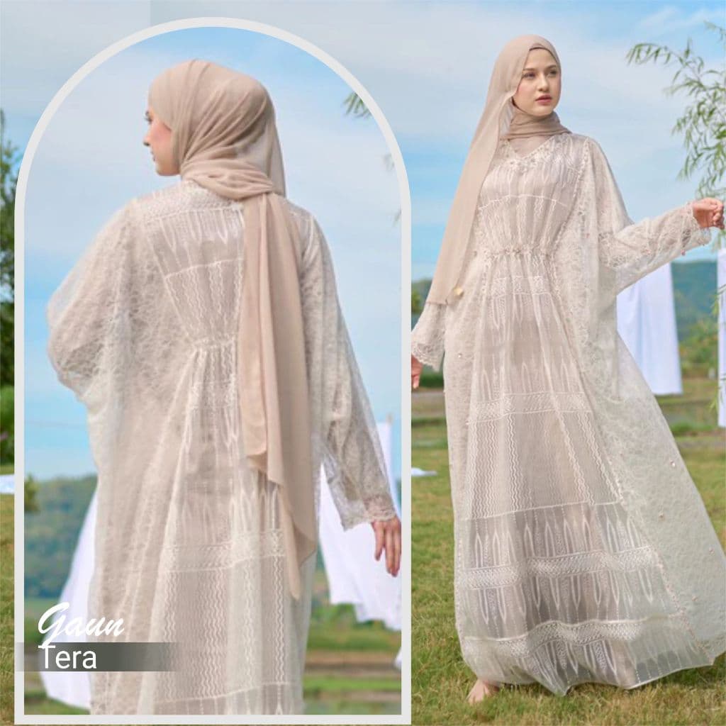 Qoni | Gaun Tera | Gaun Pesta Mewah Premium | Gaun Brokat Berpayet Full Premium