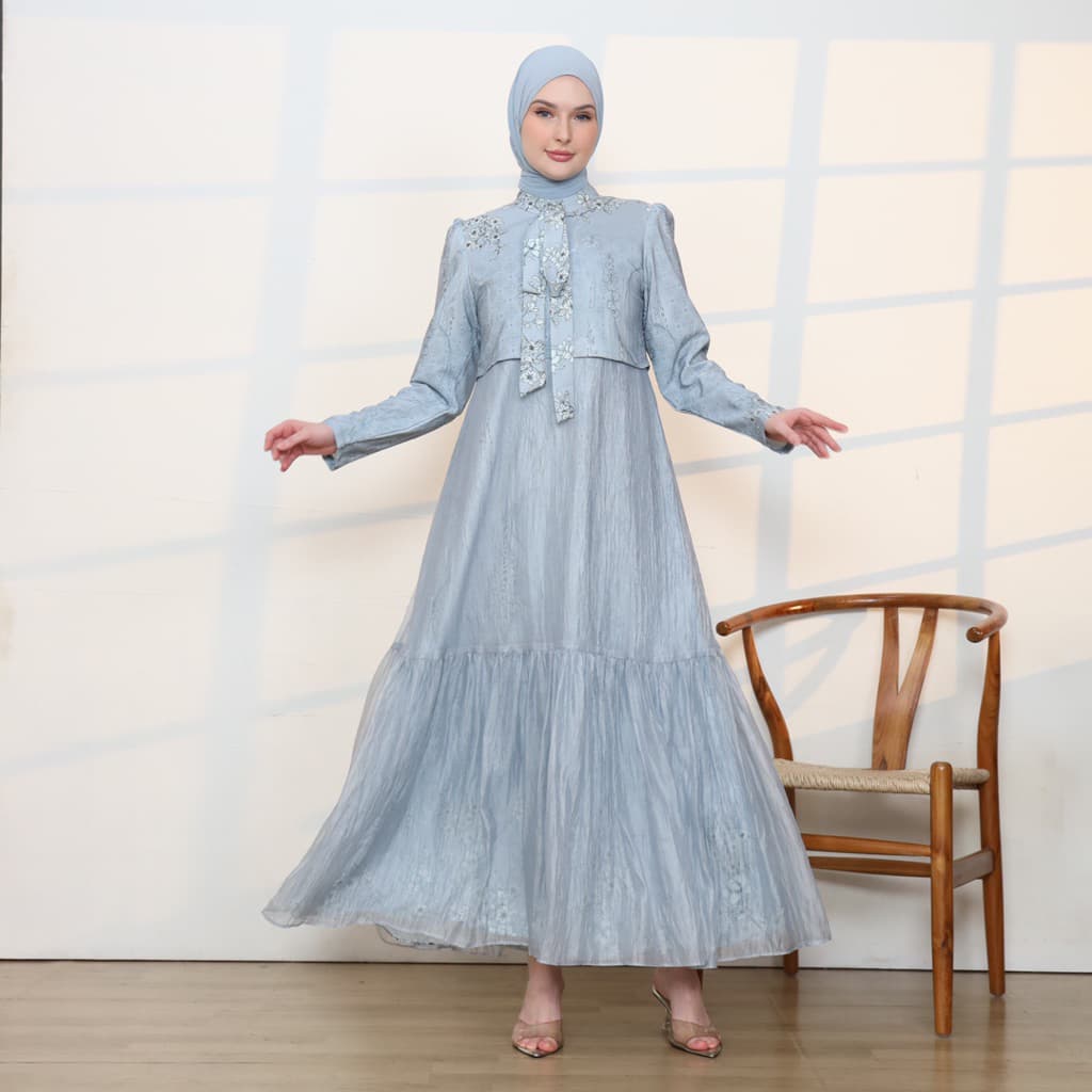 Qoni | Gaun Zalina | Gaun Elegan | Gaun Formal | Mewah | Glamour Look | Gaun Premium