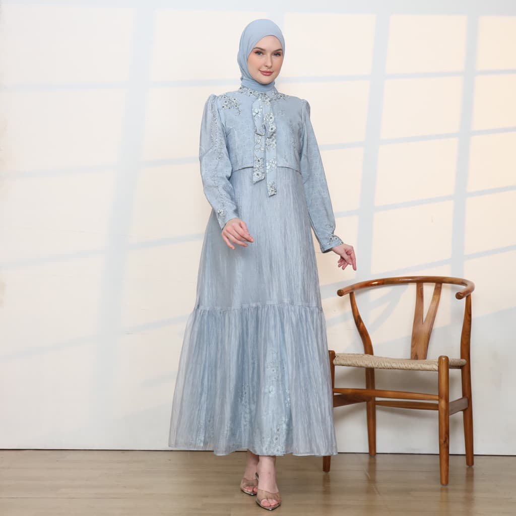 Qoni | Gaun Zalina | Gaun Elegan | Gaun Formal | Mewah | Glamour Look | Gaun Premium 2