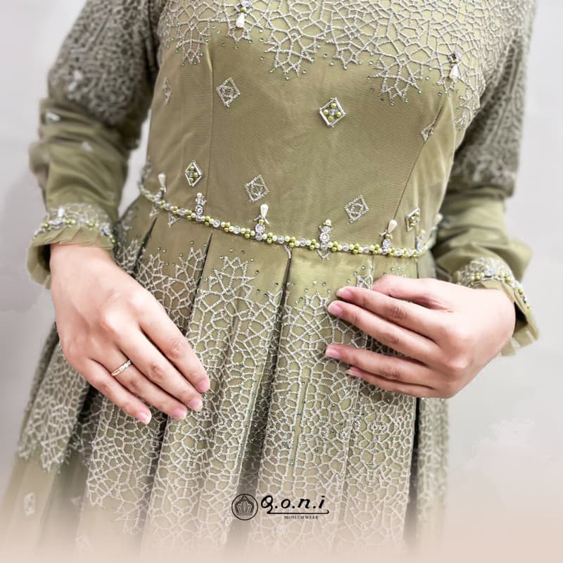 Qoni | Gaun Zanera Premium | Gaun Pesta Premium | Gaun Berpayet Full Premium | Gaun Berbrokat Premium | Gaun Mewah dan Elegan 4