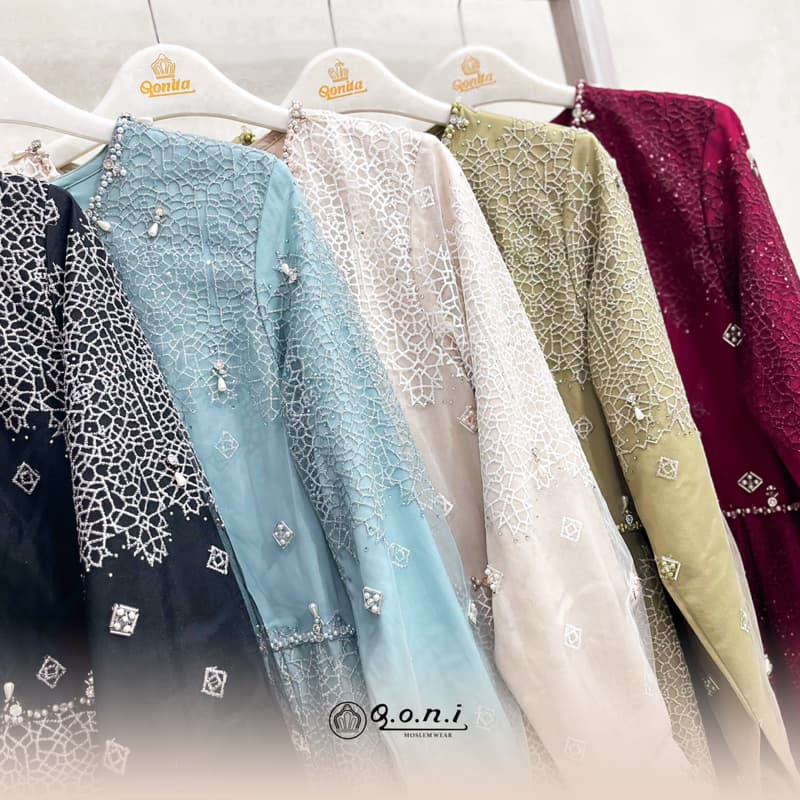 Qoni | Gaun Zanera Premium | Gaun Pesta Premium | Gaun Berpayet Full Premium | Gaun Berbrokat Premium | Gaun Mewah dan Elegan 6