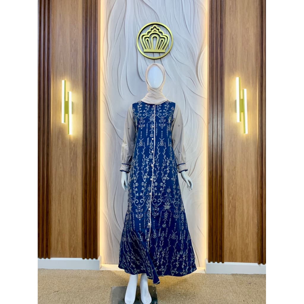 Qoni | Gaun Zetta | Gaun Katun Brukat | Gaun Simple | Dress Mewah | Gaun Elegan | Gaun Premium