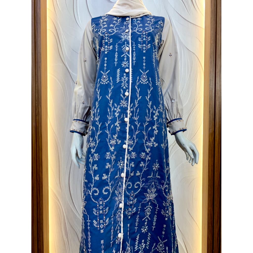 Qoni | Gaun Zetta | Gaun Katun Brukat | Gaun Simple | Dress Mewah | Gaun Elegan | Gaun Premium 2