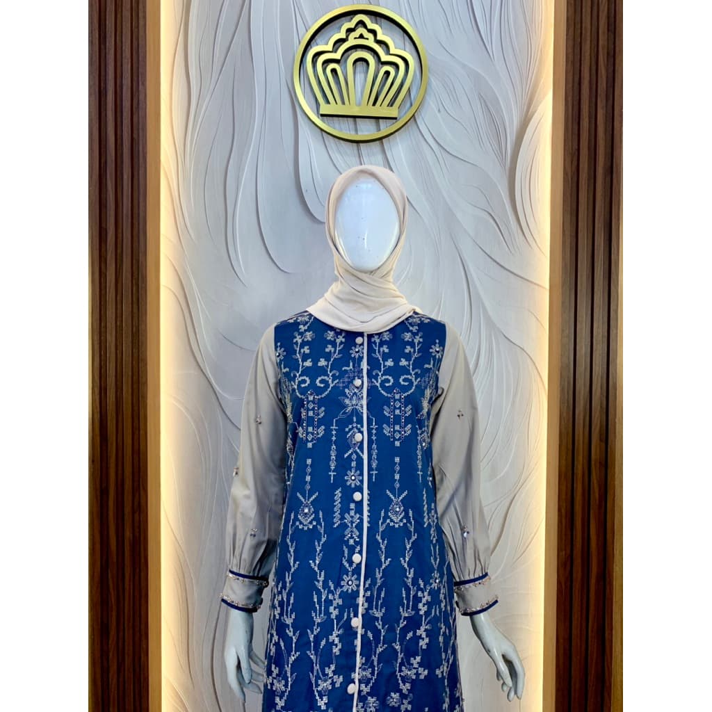 Qoni | Gaun Zetta | Gaun Katun Brukat | Gaun Simple | Dress Mewah | Gaun Elegan | Gaun Premium 4