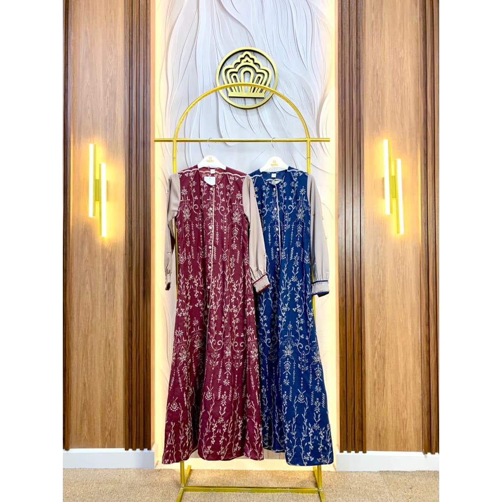 Qoni | Gaun Zetta | Gaun Katun Brukat | Gaun Simple | Dress Mewah | Gaun Elegan | Gaun Premium 7