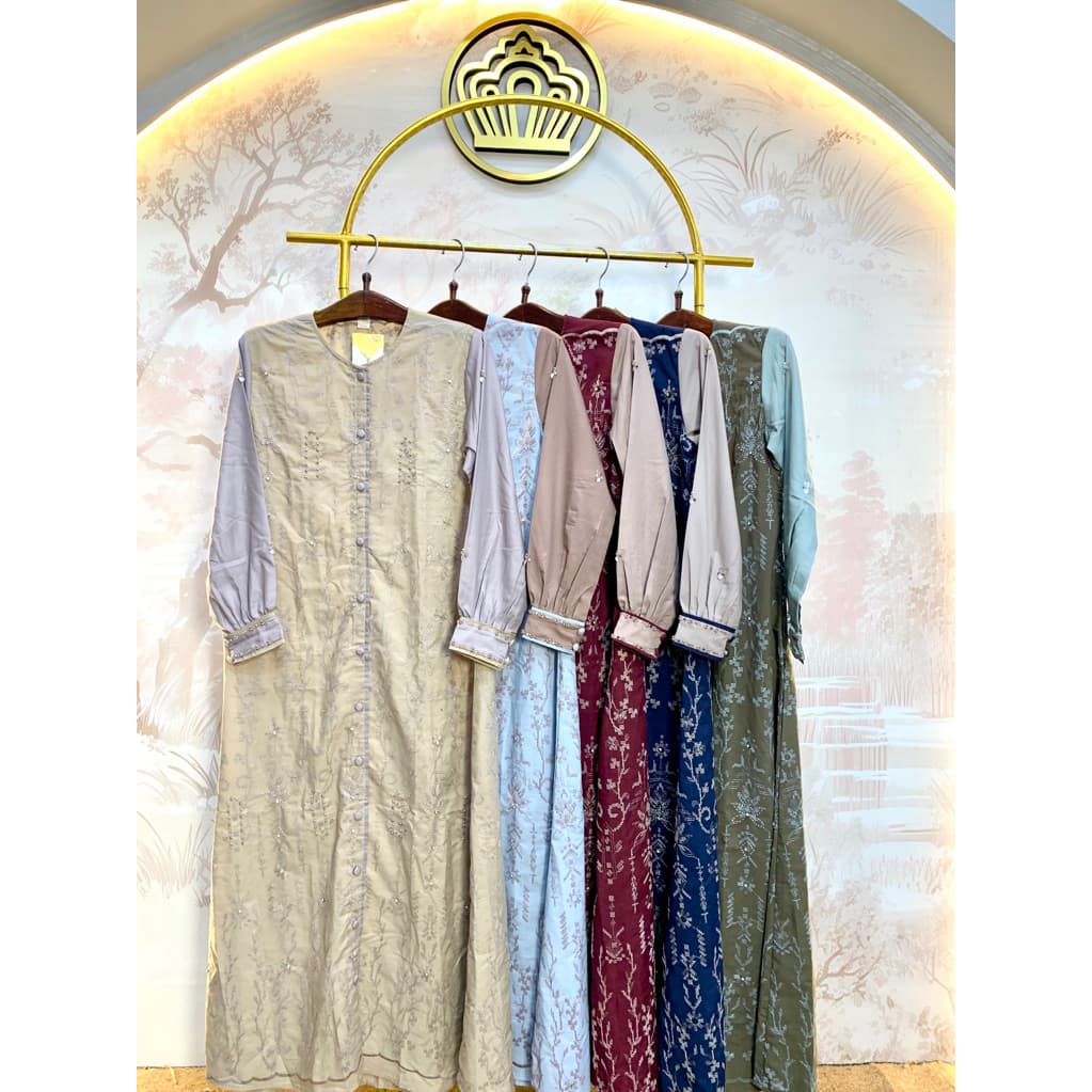 Qoni | Gaun Zetta | Gaun Katun Brukat | Gaun Simple | Dress Mewah | Gaun Elegan | Gaun Premium 8