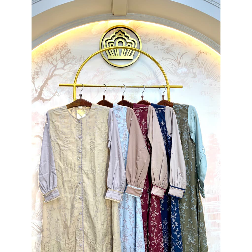 Qoni | Gaun Zetta | Gaun Katun Brukat | Gaun Simple | Dress Mewah | Gaun Elegan | Gaun Premium 9