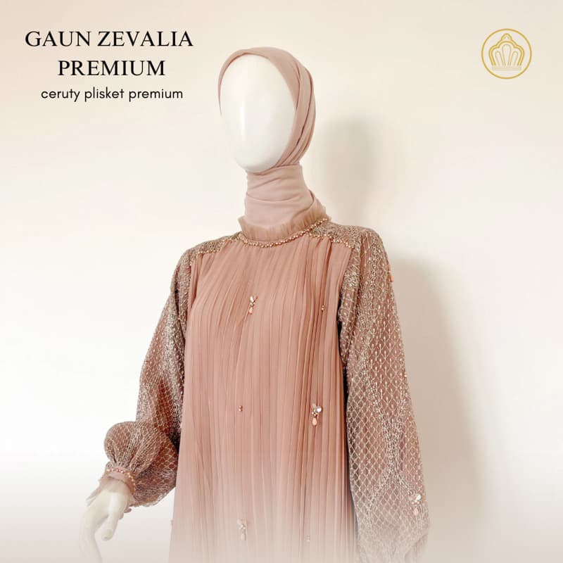 Qoni | Gaun Zevalia Premium | Gaun Simpel dan Elegan | Gaun Berpayet | Gaun Premium dan Mewah