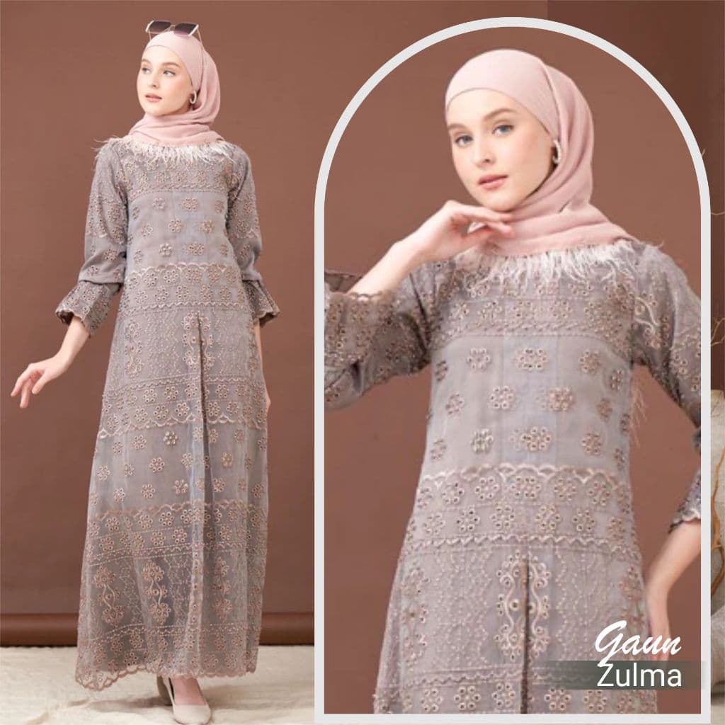 Qoni | Gaun Zulma | Gaun Pesta Premium | Gaun Berpayet