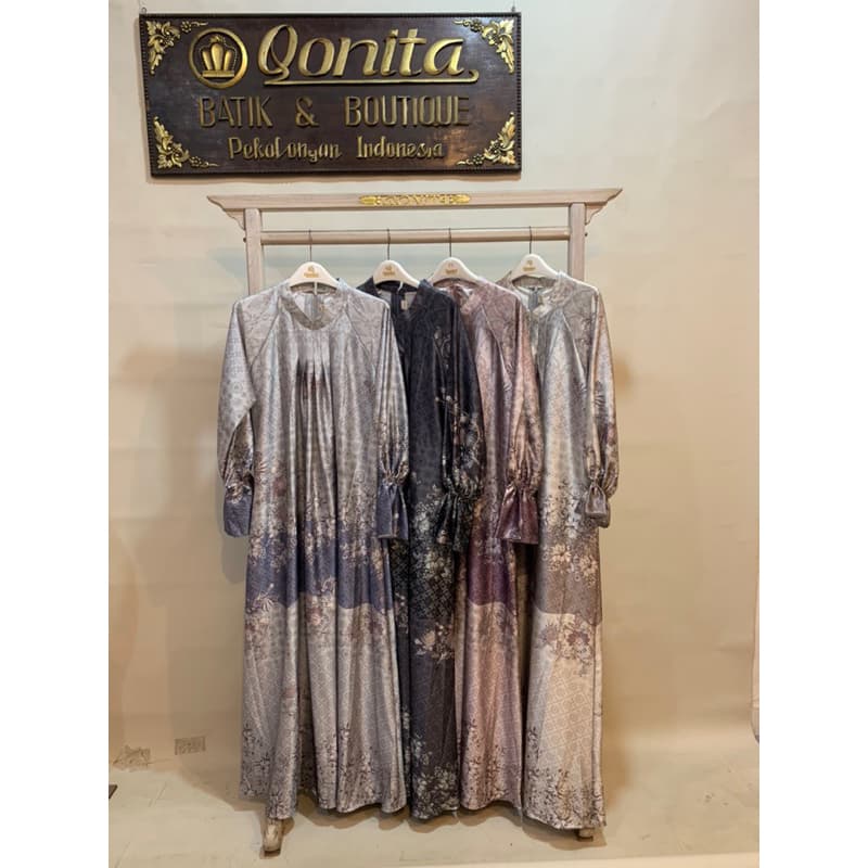 Qoni | Ld. Arista Slik | Gaun daily look | Gaun bermotif | Gaun simpel dan elegan 6