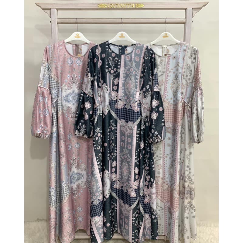 Qoni | Ld. Brianna | Dress Daily Look Premium | Dress Bermotif Premium | Look Simple dan Elegan