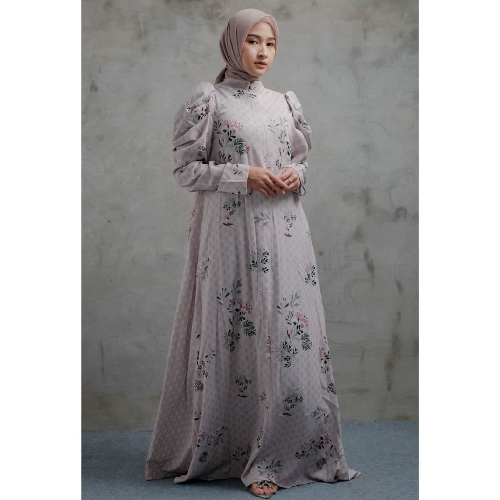 Qoni | Ld. Evelina | Gaun daily look | Gaun full motif | Gaun simpel dan elegan