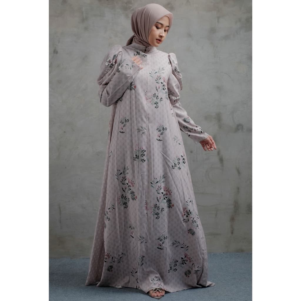 Qoni | Ld. Evelina | Gaun daily look | Gaun full motif | Gaun simpel dan elegan 2