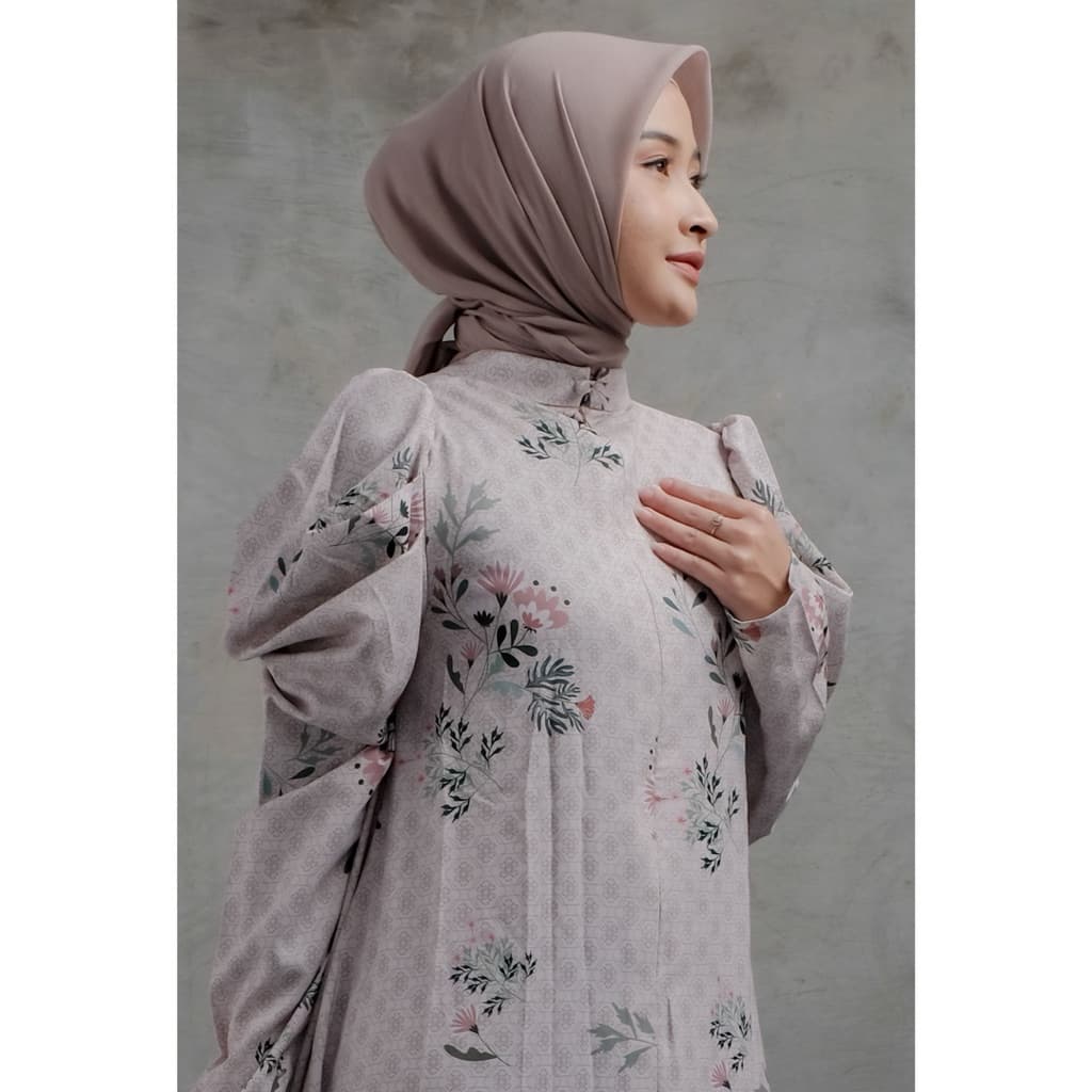 Qoni | Ld. Evelina | Gaun daily look | Gaun full motif | Gaun simpel dan elegan 4