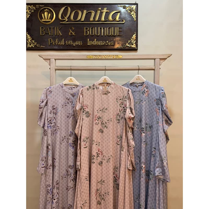 Qoni | Ld. Evelina | Gaun daily look | Gaun full motif | Gaun simpel dan elegan 9