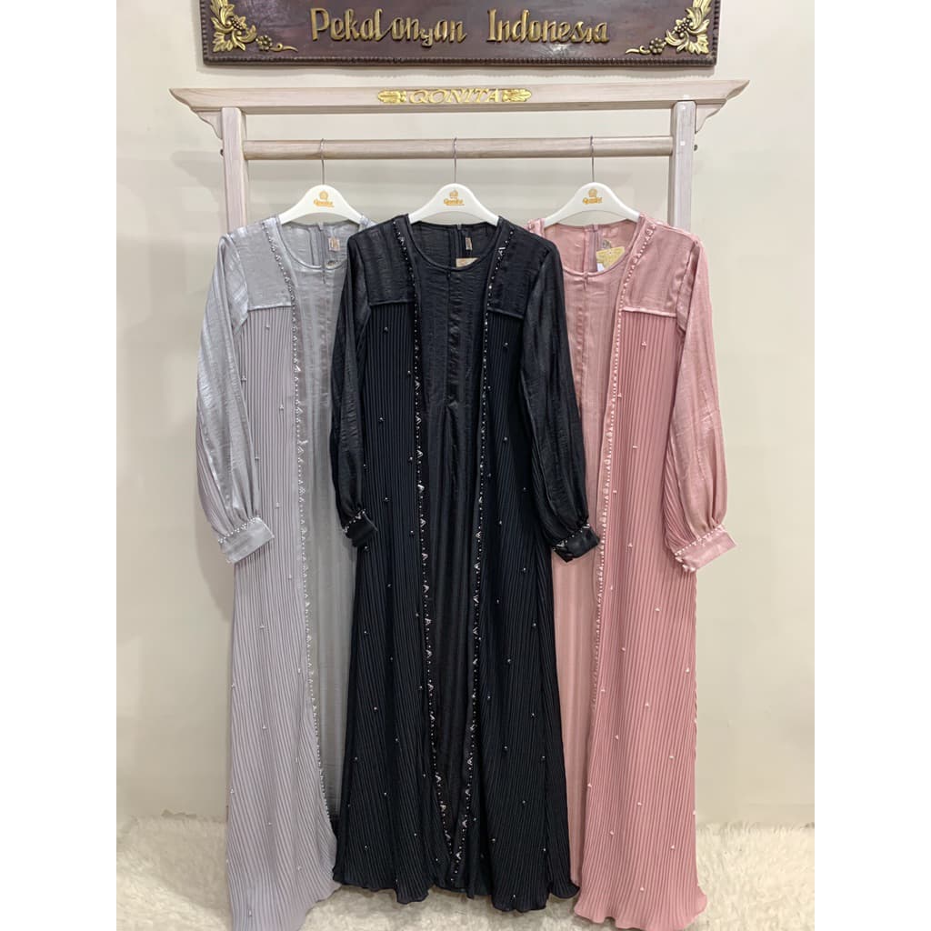 Qoni | Ld. Hanisya | Gaun daily look premium | Gaun berpayet | look simpel dan elegan