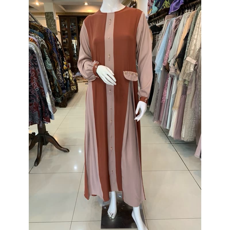 Qoni | Ld. Hestia | Gaun Daily Look Premium | Gaun Simpel dan Elagant | Gaun Berpayet