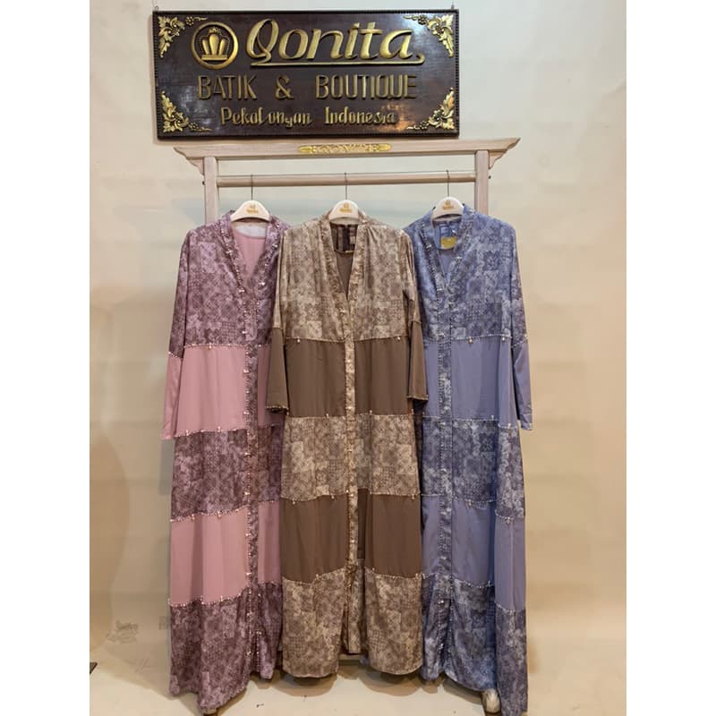 Qoni | Ld. Jinni | Gaun Dailylook | Gaun Inner outer terpisah | Gaun Berpayet | Gaun simpel dan elegan 6