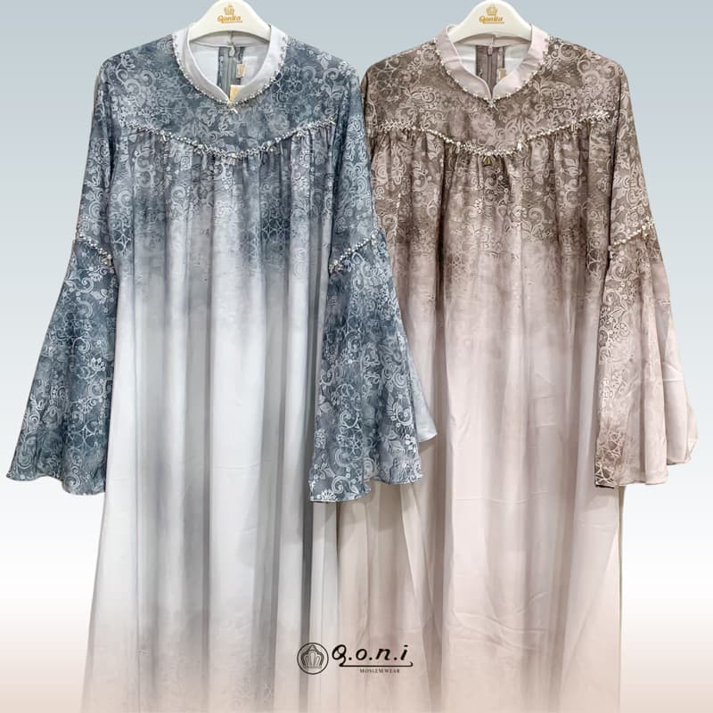 Qoni | Ld. Juwita | Gaun Daily Look Premium | Gaun Bermotif Premium | Look Simple dan Elegan 3
