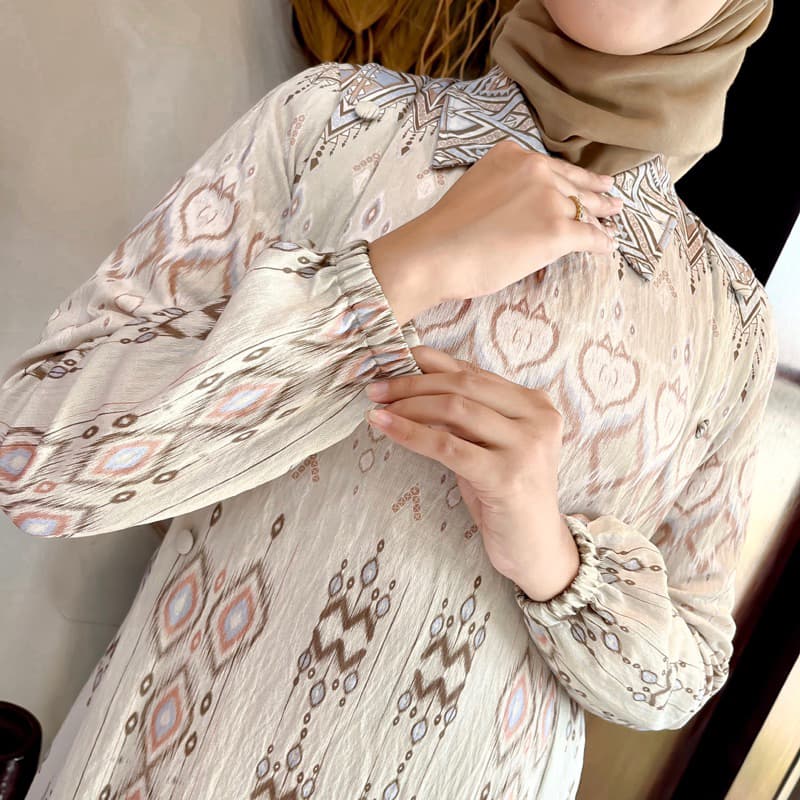 Qoni | Ld. Mazaya | Gaun Daily Look Premium | Gaun Bermotif Premium | Look Simple dan Elegan 5