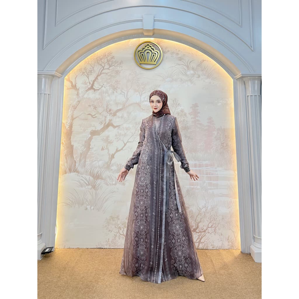 Qoni | Ld. Minara Outer Organdi | Gaun Pesta Premium | Gaun Payet | Gaun Mewah | Simpel | Elegan. 3