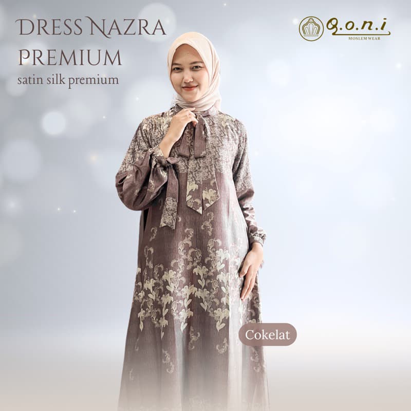 Qoni | Ld. Nazra | Gaun Daily Look Premium | Gaun Bermotif Premium | Look Simple dan Elegan 4