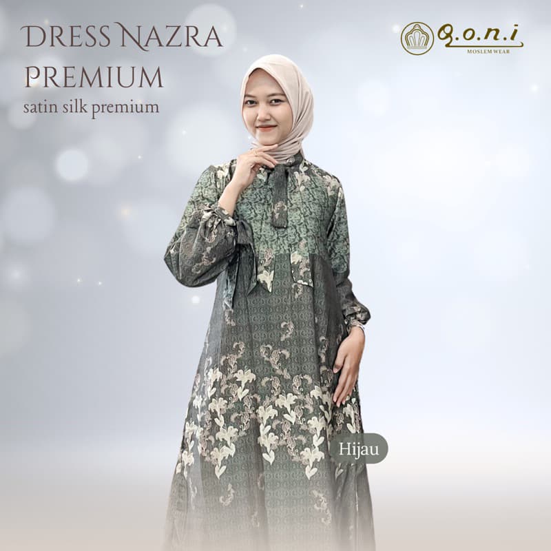 Qoni | Ld. Nazra | Gaun Daily Look Premium | Gaun Bermotif Premium | Look Simple dan Elegan 5