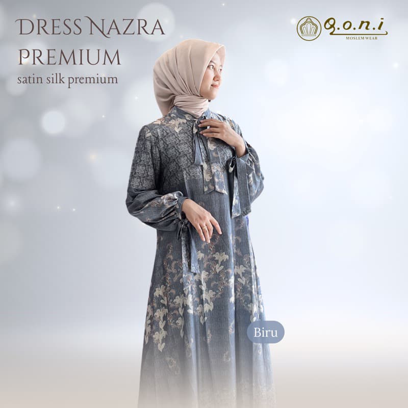 Qoni | Ld. Nazra | Gaun Daily Look Premium | Gaun Bermotif Premium | Look Simple dan Elegan 6