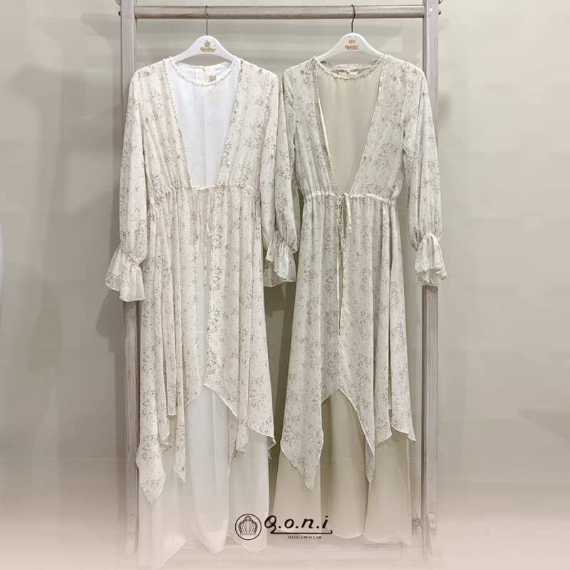 Qoni | Ld. Outer Ivana Premium | Gaun Inner Outer Terpisah | Gaun Daily Look Premium | Gaun Bermotif Premium | Look Simple dan Elegan
