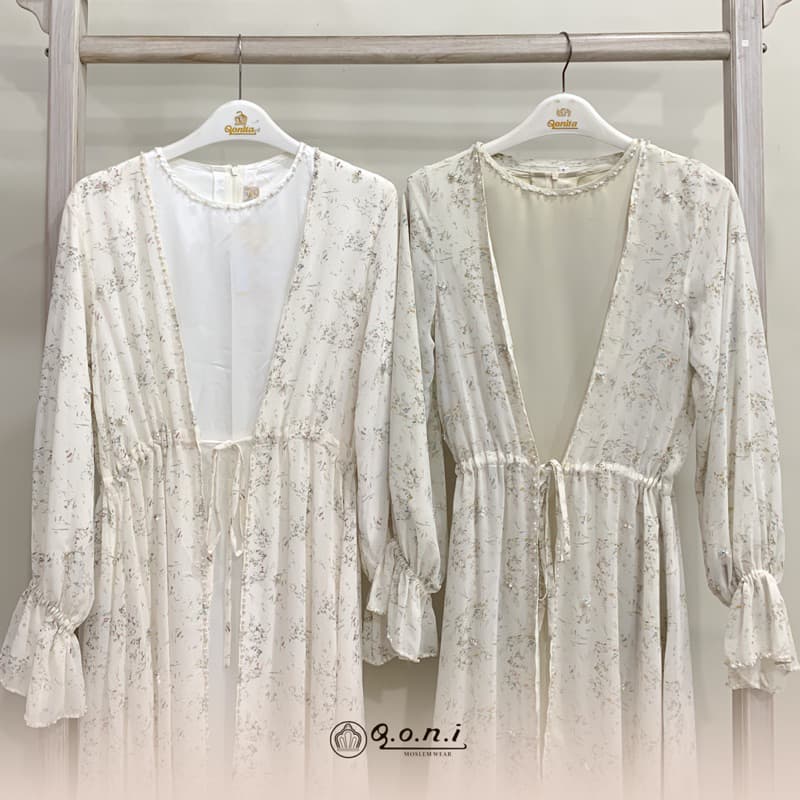 Qoni | Ld. Outer Ivana Premium | Gaun Inner Outer Terpisah | Gaun Daily Look Premium | Gaun Bermotif Premium | Look Simple dan Elegan 2