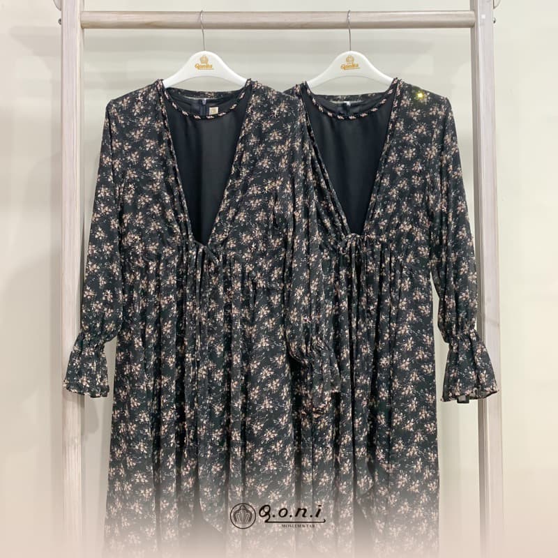 Qoni | Ld. Outer Ivana Premium | Gaun Inner Outer Terpisah | Gaun Daily Look Premium | Gaun Bermotif Premium | Look Simple dan Elegan 3