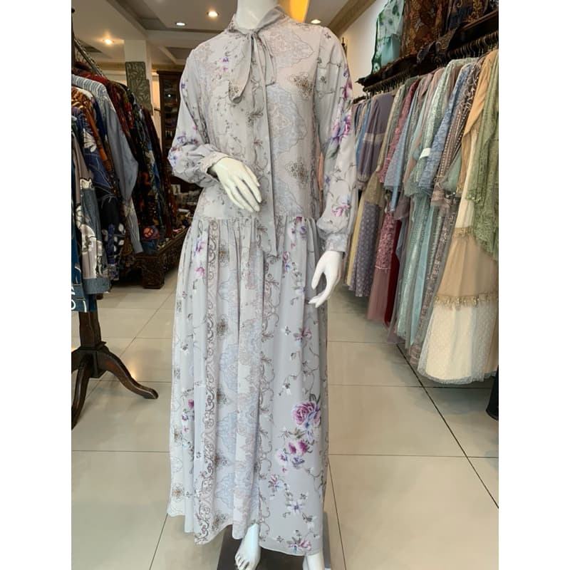 Qoni | Ld. Revana Sifon | Gaun Daily Look Premium | Gaun Simpel dan Elegant | Gaun Full Motif