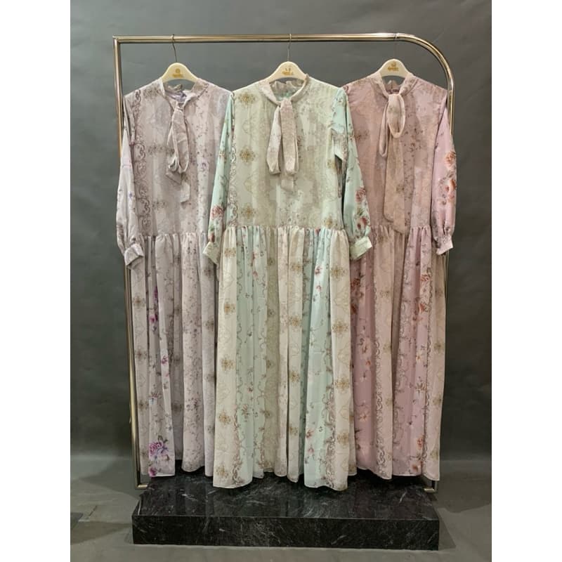 Qoni | Ld. Revana Sifon | Gaun Daily Look Premium | Gaun Simpel dan Elegant | Gaun Full Motif 5