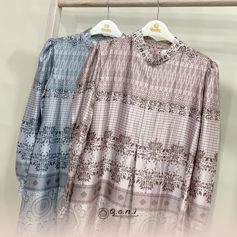 Qoni | Ld. Safa| Gaun Daily Look Premium | Gaun Bermotif Premium | Look Simple dan Elegan 2