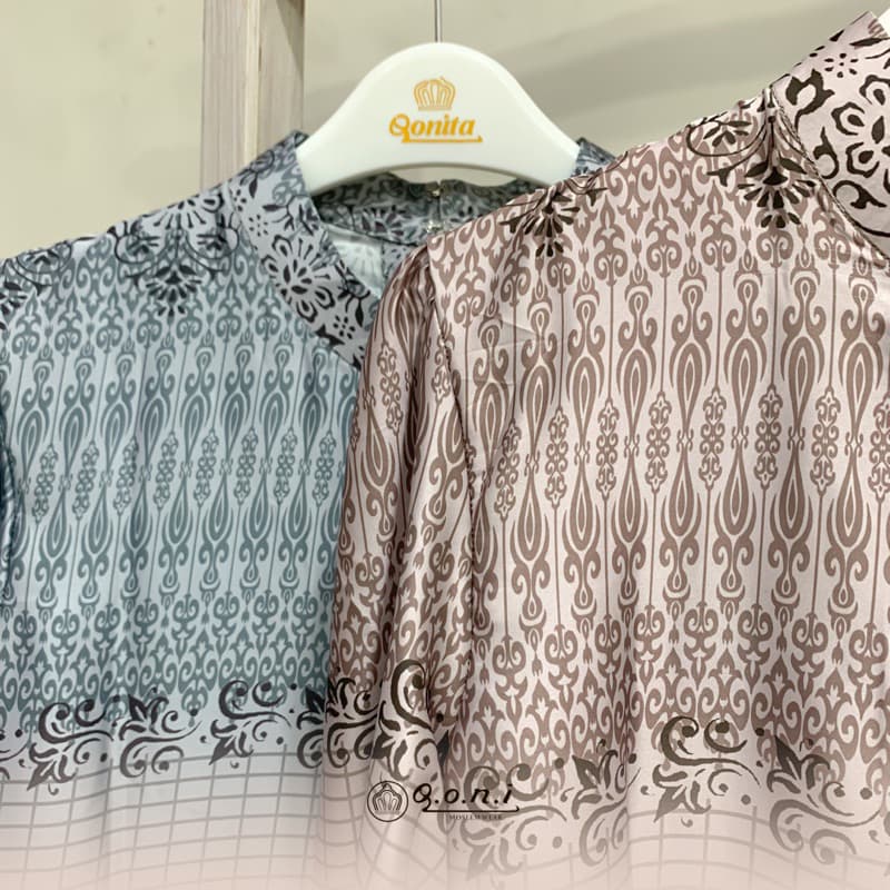 Qoni | Ld. Safa| Gaun Daily Look Premium | Gaun Bermotif Premium | Look Simple dan Elegan 3