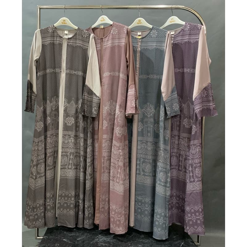 Qoni | Ld. Shafia | Gaun Daily Look Premium | Gaun Simpel dan Elegant | Gaun Full Motif | Gaun Busui 6