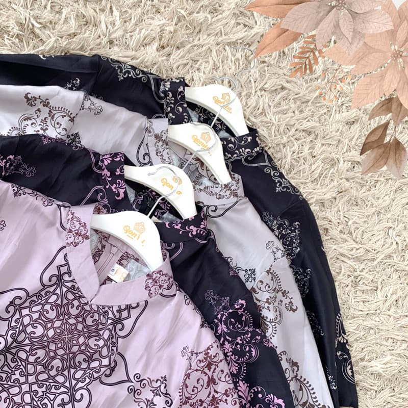Qoni | Ld. Silk Sahila | Gaun daily look premium | Gaun bermotif cantik | look simpel dan elegan 2