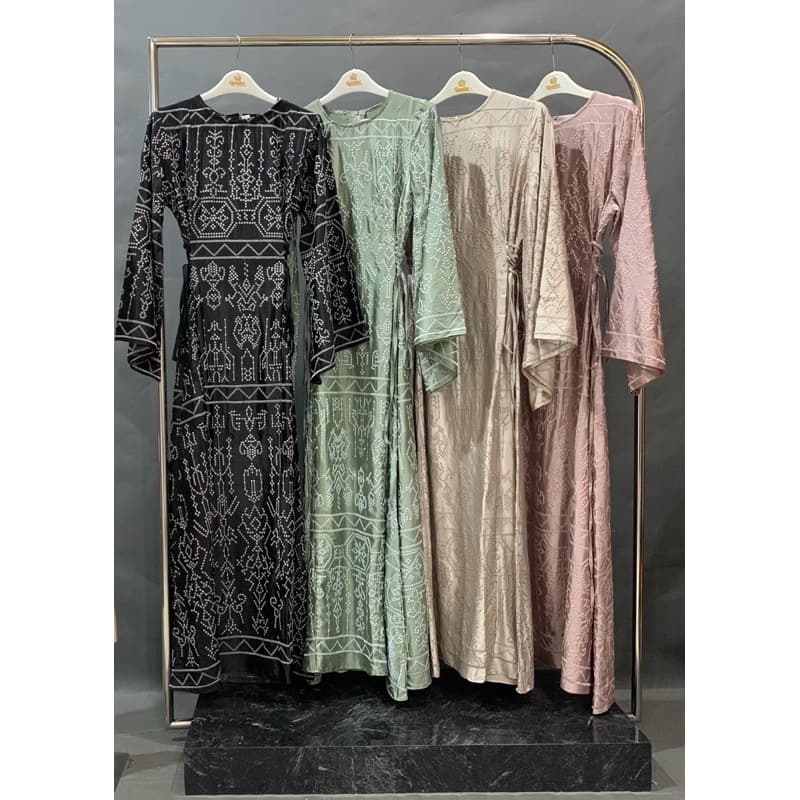 Qoni | Ld. Tanazela | Gaun Daily Look Premium | Motif Bordir | Simpel dan Elegant 5