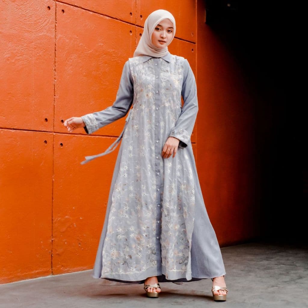 Qoni | LongDress Fesya | Desain Elegan | Cantik