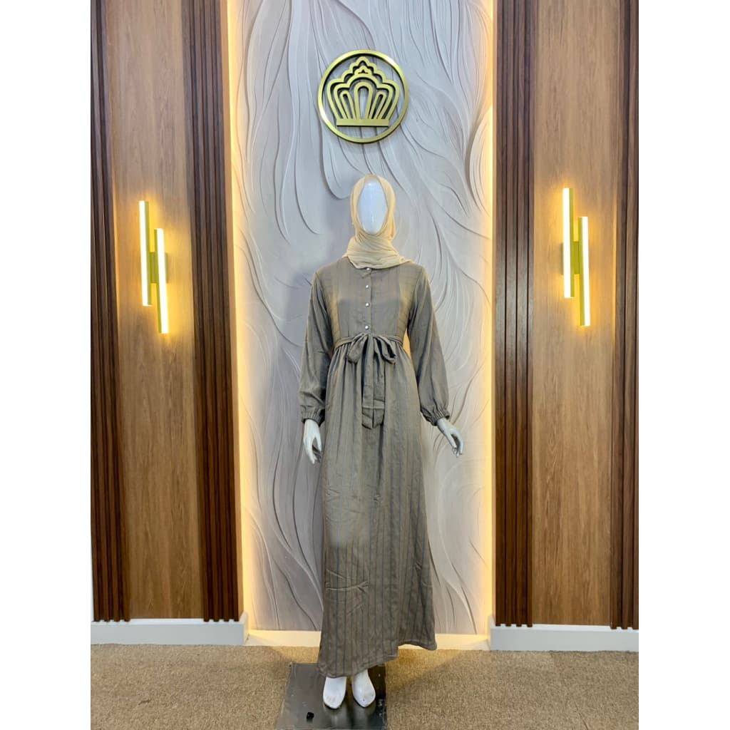 Qoni | Longdress Zeyra | Gaun Simple | Casual Look | Formal Look | Stripe