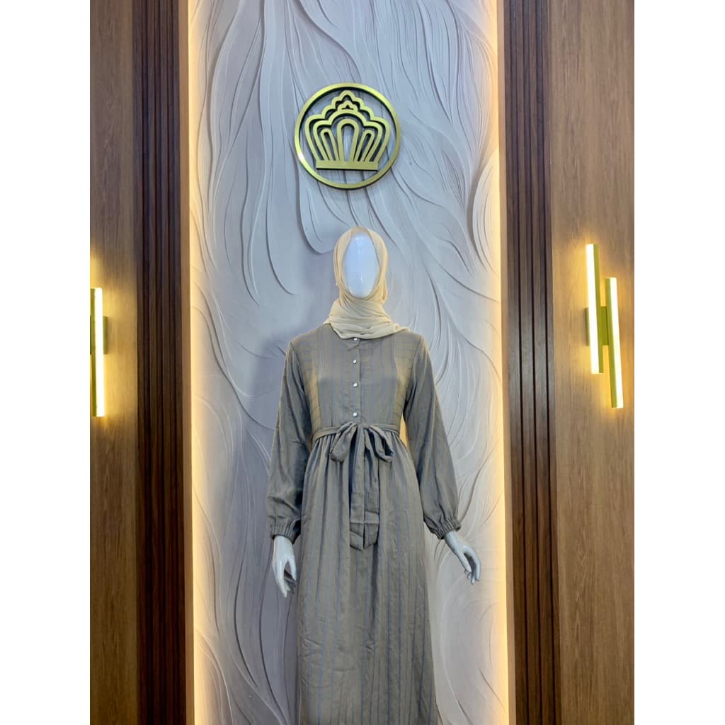 Qoni | Longdress Zeyra | Gaun Simple | Casual Look | Formal Look | Stripe 2