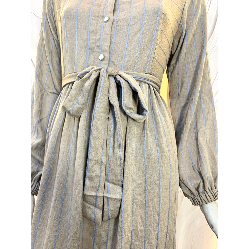Qoni | Longdress Zeyra | Gaun Simple | Casual Look | Formal Look | Stripe 6