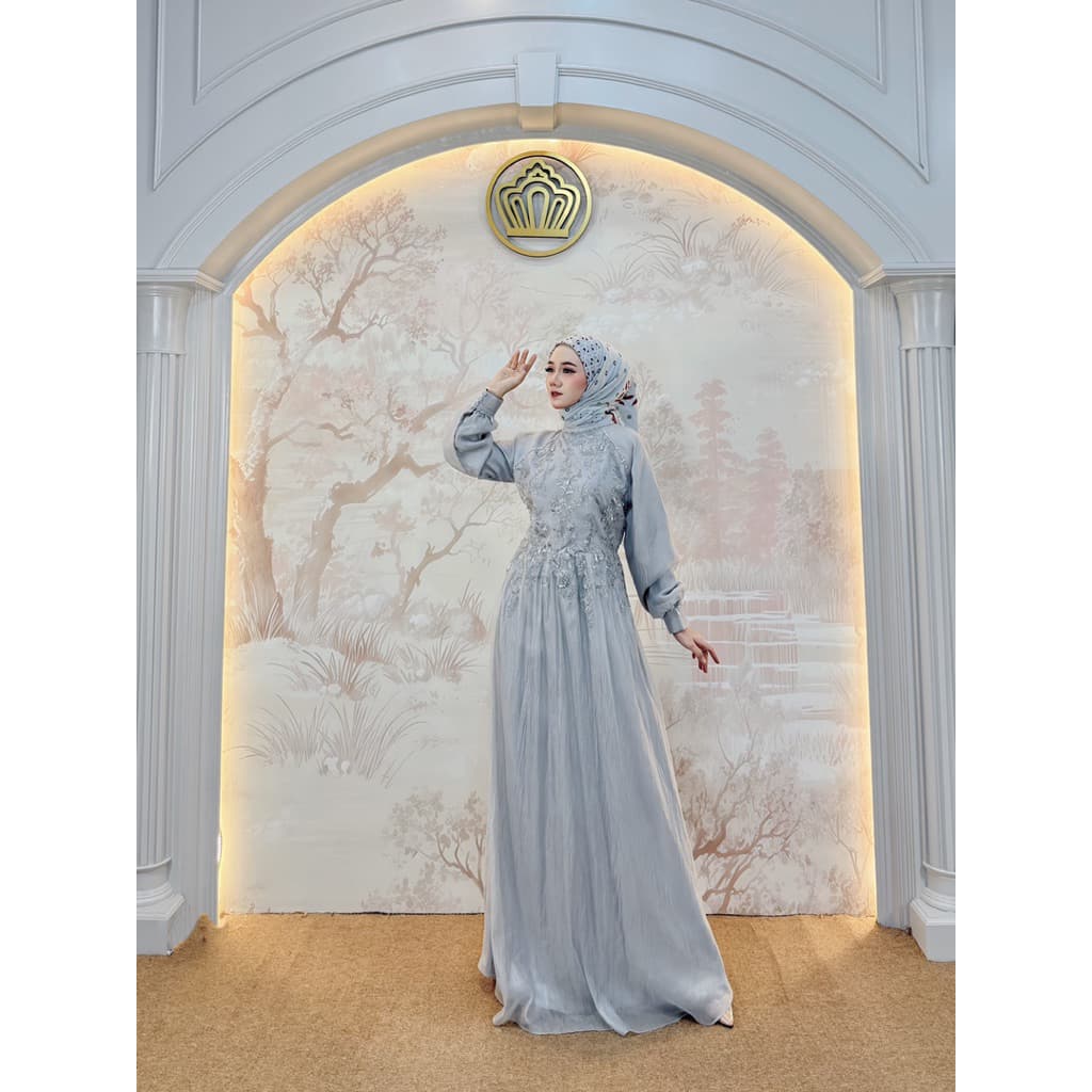 Qoni | Lunara | Gaun Pesta Premium | Gaun Payet | Mewah | Simpel | Elegan 2