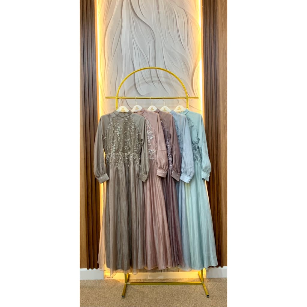 Qoni | Lunara | Gaun Pesta Premium | Gaun Payet | Mewah | Simpel | Elegan 9